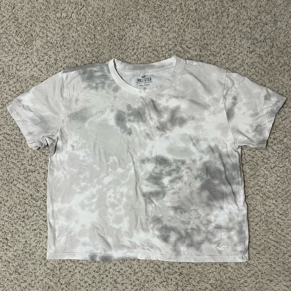 Hollister Boxy Gray Tie-Dye T-Shirt